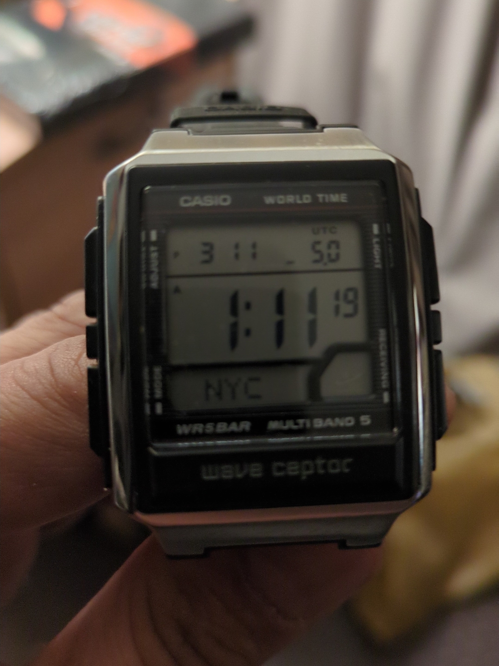 Casio Wave Ceptor Digital Watch - Black & Silver